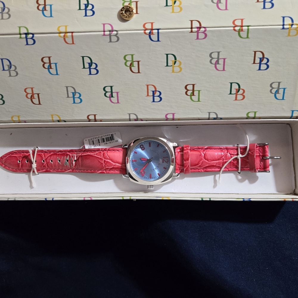 Dooney & Bourke Pink Leather Strap Watch
